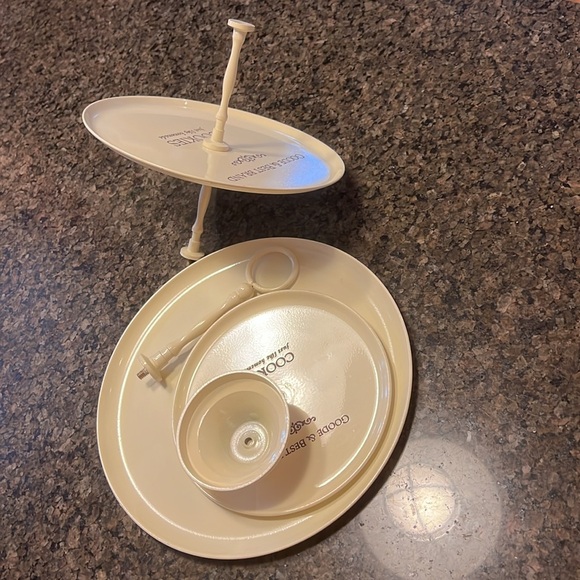 NWOT Anthropologie 3-tier dessert cookie brownie cake stand rustic farmhouse fun - Picture 8 of 8